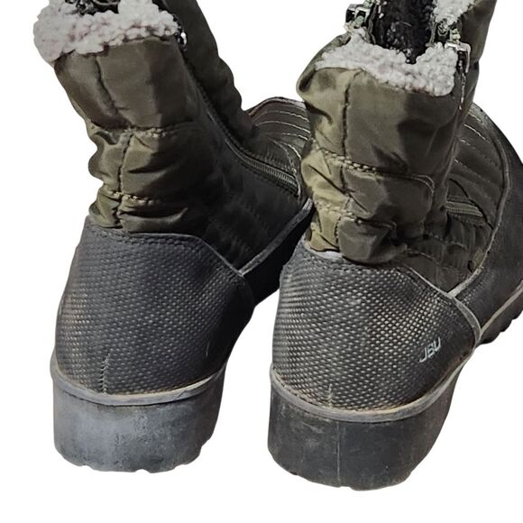 JBU Boots Womens 8.5 Green Snowbird Faux Fur Weather Ready Zip Ankle - Picture 6 of 7